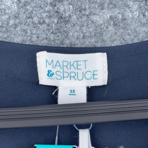 Market & Spruce Navy Striped Tiered Babydoll Dress 3X WE-WGW70011-PL NWT - Picture 3 of 7